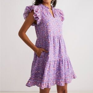 Vineyard Vines Katama Floral  Paisley Ruffle Mini Dress